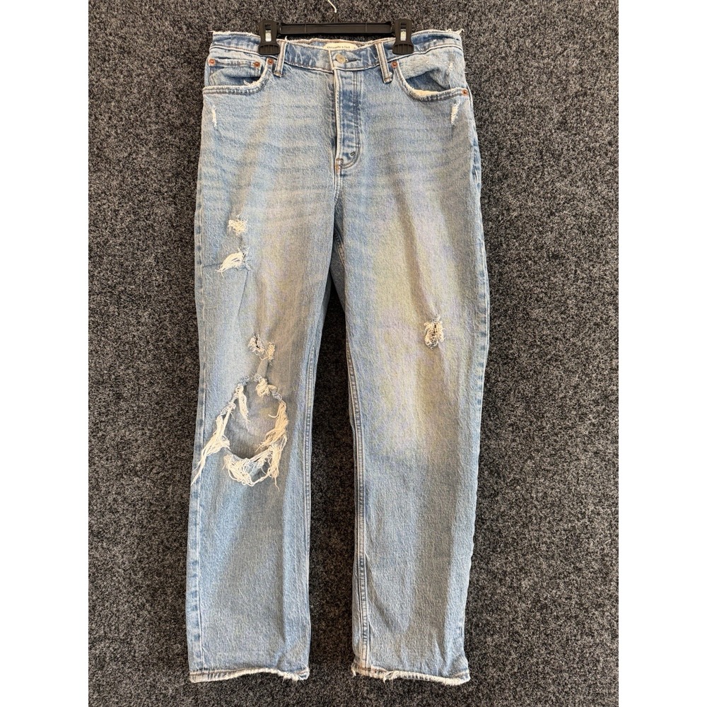 Abercrombie & Fitch 28 8R‎ The Dad High Rise 90s Jeans Curve Love Distressed
